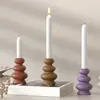 Ropa Resina Epoxi Estilo Ins Anillo Apilado Vela Portavelas Molde Velas de Aromaterapia DIY Base de Vela de Yeso Molde de Silicona