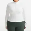 Jaqueta Esportiva Caijue Transfronteiriça Plus Size de Alta Elasticidade para Mulheres, Manga Longa de Primavera com Zíper, Top Justo para Corrida, Fitness e Yoga