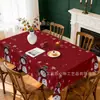Exclusivo transfronterizo, popular mantel navideño con estampado de flor de Nochebuena de alta definición, mantel decorativo festivo, serie para el hogar, en stock