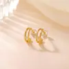Pendientes Yilu de plata S925 pura chapados en oro, de círculo geométrico, sencillos y elegantes, adecuados para ir al trabajo, con un diseño único y versátil