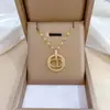 [Acero de Titanio] Diamante Completo CD Lujo Ligero Elegante Precioso Collar de Diamantes Completo para Mujer Celebridad de Internet Versátil Cadena de Clavícula Cadena de Acero de Titanio