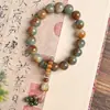 Pulsera de Cuentas de Bodhi de Mano Grande Estilo Chino Dunhuang, Joyería de Círculo Único Estilo Antiguo, Pulsera de Tendencia en Tiktok para Hombres, Al por Mayor