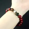 Pulsera de Arena Dorada Morada, Cuentas de Vidrio de Ceniza Fragante, Diseño DIY, Estampado en Caliente de los Cinco Elementos, Pulsera de Año de Nacimiento para Hombres y Mujeres, Cinabrio