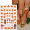 Novos Adesivos de Unha ins Desenho Animado Halloween Abóbora Ação de Graças Folha de Bordo Linhas Adesivo Traseiro Adesivos de Unha