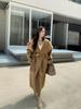 Daye Chi2025 Otoño e Invierno Estilo Perezoso Holgado Solapa Grande Lana de Doble Cara Abrigo Exterior Abrigo de Lana Color Camello