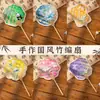 Abanico de Pintura Tejido de Bambú Personalizado, Kit de Materiales DIY Hecho a Mano, Tejido de Ratán, Abanico Redondo Estilo Chino, Abanico de Tule, Regalo para el Festival de Medio Otoño