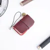 Pingente de Caderno de Couro de Vaca Japonês e Coreano Portátil Bolso com Aba Caderno de Calça Diário Mini Fofo Caderno de Couro Crazy Horse