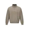 Suéter de malha masculino com zíper parcial e gola alta, pulôver, solto, simples, estiloso, casual, versátil, top casual de alta qualidade