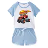 Novo Conjunto Infantil 2023 Verão Roupa Infantil Bebê Hot Pants Camiseta Manga Curta Shorts Casual Esportivo Duas Peças Tendência