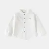 Camisas de Manga Larga para Niños 2026 Primavera Nuevo Estilo Camisas de Color Sólido con Cuello Alto para Niños Tops para Bebés Ropa Moderna para Niños Venta al por Mayor