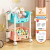 Carrinho de Armazenamento de Sala de Estar Doméstico Prateleira de Armazenamento de Chão Multicamadas Brinquedos para Crianças Bebês Lanches Prateleira de Armazenamento Simples