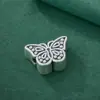 Prata Pura S999 Contas Espaçadoras de Borboleta Estilo Chinês Vintage Acessórios para Cordão de Miçangas DIY Pulseira de Cristal Acessórios de Prata Dura 3D