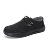 Mocasines de talla grande para hombre, zapatos casuales de lona, zapatos de slip-on para conducir, zapatos casuales unisex, grises y negros