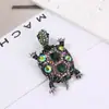 Broche de moda retrô com tartaruga incrustada de diamantes, alfinetes de animais fofos, alfinetes de liga para corsage de nicho uma geração de cabelo