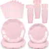 Suministros de Fiesta de Encaje Grande Más Vendidos en Amazon Transfronterizos, Platos de Papel Desechables, Vasos de Papel, Servilletas de Papel y Juego de Vajilla