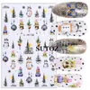 2025 Nuevas Pegatinas para Uñas de Navidad Invierno Dibujos Animados Pingüino Muñeco de Nieve Reno Brillo Pegatinas Adhesivas Traseras para Uñas
