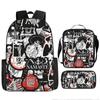 Mochila Transfronteriza Nueva Llorido Nocturno de Navidad Halloween Mochila de Poliéster Mochila de Estudiante Bolso Bandolera Set de Tres Piezas