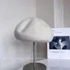 Boina de Lana de Color Sólido Estilo Coreano Tridimensional para Mujer, Nuevo Sombrero de Artista Elegante Versátil de Invierno, Sombrero de Calabaza Resistente al Frío y Cálido