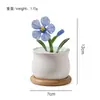 Vidrio Violeta Zibo Flor Artificial Planta Verde Regalo del Día de la Madre Planta en Maceta Transfronteriza Decoración Arte Floral de Alta Gama