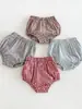 Pantalones Cortos de Cuadros Finos de Verano para Niños 2026 Estilo Coreano para Niños y Niñas Bolsillo de Bebé Botón Pantalones de Trasero Grande Pantalones de Linterna para Bebés