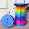 Banqueta Telescópica Arco-Íris de Três Fechos Mais Vendida Transfronteiriça, Banqueta Dobrável para Viagens ao Ar Livre, Cadeira Portátil Dobrável para Pesca e Acampamento Venda por Atacado