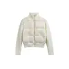 Chaqueta de Plumas Acolchada Patchwork con Mangas de Punto Estilo Coreano para Mujer 2026 Invierno Corta Ajustada Cálida