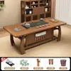Nuevo Juego de Mesa de Té y Sillas de Madera Maciza Estilo Chino, Mesa de Té para Oficina y Hogar, Juego de Té Integrado con Estación de Preparación de Té Inspirada en el Zen