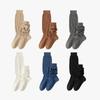 Calcetines Zhuji primavera y verano jk calcetines sueltos de felpa algodón puro a rayas blanco lechoso ins rayas verticales sin costuras calcetines japoneses hasta la pantorrilla