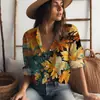 Cardigan Feminino de Malha com Estampa Digital 3D, Moda Nova, Transfronteiriço Aliexpress Europeu e Americano