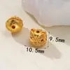 Accesorios Antiguos Vietnamitas de Oro de Arena Alta Retención de Color Cuentas Espaciadoras Colgante de Zirconio Incrustado de Durazno Cadena de Extensión para Pulsera y Collar Joyería DIY