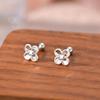 Pendientes de plata de pie S999 trébol de cuatro hojas, temperamento de lujo ligero, pendientes de plata de ley, hebilla de tornillo Joker de moda, agujero de oreja, venta al por mayor