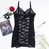 Nuevo estilo de comercio exterior: camisola de malla transparente, sin espalda, body seductor con aros, push-up, sexy, que se ajusta a la figura, y camisón inspirado en el deseo puro