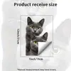 Pegatina Decorativa para Ventana de Vidrio Estático Gato Británico de Pelo Corto Azul Siamés Sin Pegamento Ventosa Ventana de Piso a Techo Sala de Estar Balcón