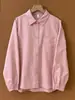 2026 algodón puro solapa color liso clásica básica bolsillo camisa primavera nueva moda versátil mujer simple camisa