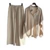 Conjunto de dos piezas de lino de imitación transfronterizo retro de talla grande para primavera y verano, pantalones holgados para mujer, traje de camisa, venta al por mayor de comercio exterior para mujer