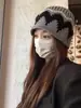 Gorro de Punto Jacquard con Capucha para Mujer Estilo Coreano Fair Isle Retro Versátil Protección para Orejas Engrosado Cálido Gorro de Lana