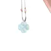 Colgante de Calcedonia Azul Hielo Natural Buda Nube Candado Ágata Hebilla de Seguridad Máscara de Zorro Collar de Jade