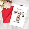 50 Tarjetas Creativas Nuevas de Material para Decoración Navideña con Sobres para Compra Directa Transfronteriza
