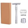 Navaja de afeitar manual de doble cara, seguridad, antiarañazos, para barba, estilo antiguo, para hombres, portátil