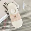 Calcetines Tobilleros Bordados de Oso para Mujer, Estilo Delgado de Primavera y Verano, Antideslizantes de Silicona, Talón Antideslizante, Estilo Coreano y Japonés, Calcetines Invisibles Rayados Lindos