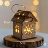 Colgante de casa de madera navideña, muñeco de nieve, alce, copo de nieve, iluminación de casa, cabaña luminosa, decoraciones navideñas