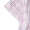 Conjunto de Pijama Cardigan Rosa de Seda Leite Transfronteiriço Europeu e Americano para Mulheres, Shorts de Manga Curta, Roupa de Casa Confortável e Respirável Conjunto Casual