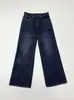 Suministro de Fábrica Nuevo Original Vaca 005L Retro Azul Oscuro de Cintura Baja Pierna Ancha Rectos Largos Jeans para Mujer