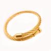 Pulseira de Corda de Fio Elástico Impermeável Trançado Aberto de Aço Inoxidável Não Desbota Unha de Aço Titânio Pulseira de Venda Quente Pulseira