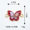 Pulsera Collar Charm Colgante Accesorios DIY Material Mariposa Roja Aleación Colgante de Doble Colgante Conexión Joyería
