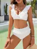 Novo maiô feminino de duas peças, liso e sexy, estilo europeu e americano, perfeito para férias de verão na praia
