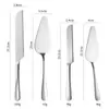 Juego de dos piezas de acero inoxidable transfronterizo para bodas y banquetes: cuchillo para pan, espátula para pastel y pizza, espátula para hornear de mango largo