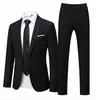 Conjunto de traje para hombre de comercio exterior transfronterizo, de alta gama, elegante, traje de dos piezas de color liso