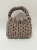 Bolsa de Fio Listrado Tecida Transfronteiriça para Atividades de Salão, Fio Islandês Grosso DIY Artesanal Tecido Produto Acabado Bolsa de Mão