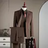 Conjunto de Terno de Lã de Alta Qualidade para Homens, Terno Business Plus Size, Traje de Casamento para Noivo, Roupa Formal, Pode Emitir Nota Fiscal